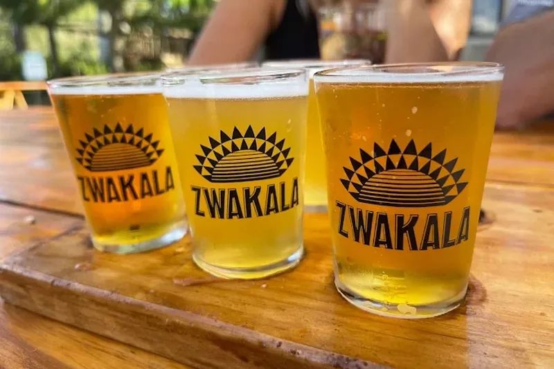 Beer tasting flight at zwakala brewery in Magoebaskloof