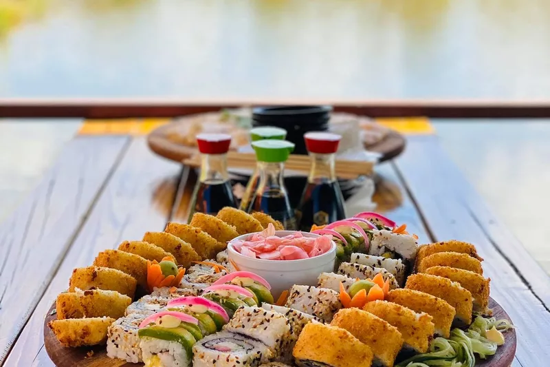 Sushi platter on the junction phoenix river boat in Tzaneen