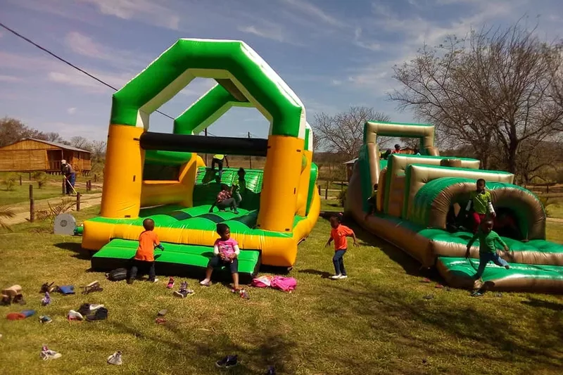 Kids playing on a jumping castle at Refilwe Farm Resort in Tzaneen