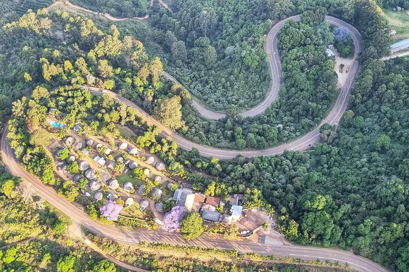 Magoebaskloof pass winding road Limpopo aerial view