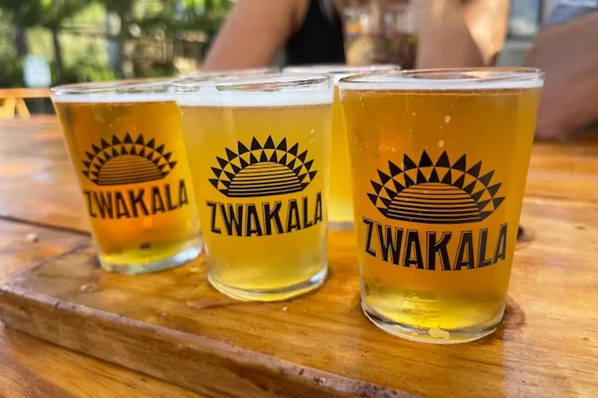 Beer tasting flight at zwakala brewery in Magoebaskloof