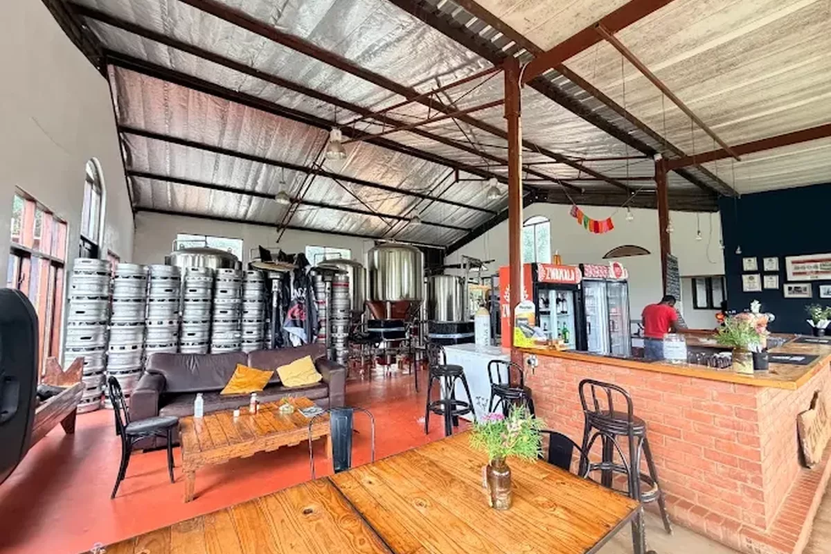 Indoor bar at zwakala brewery in Magoebaskloof