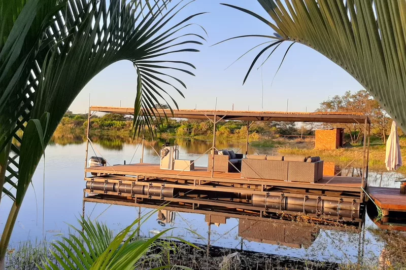 Boat parked in a dam at Refilwe Farm Resort in Tzaneen